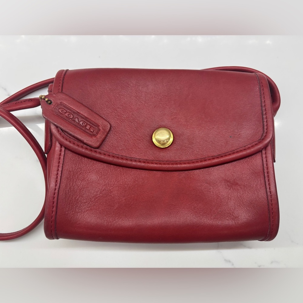 Coach Vintage Chrystie Crossbody – 1994 – Red Leather – Rare Spring Lock